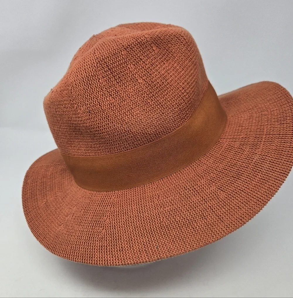 BY ANTHROPOLOGIE ROWAN RANCHER WIDE BRIM FEDORA BURNT ORANGE WOMEN OS BOHO HAT